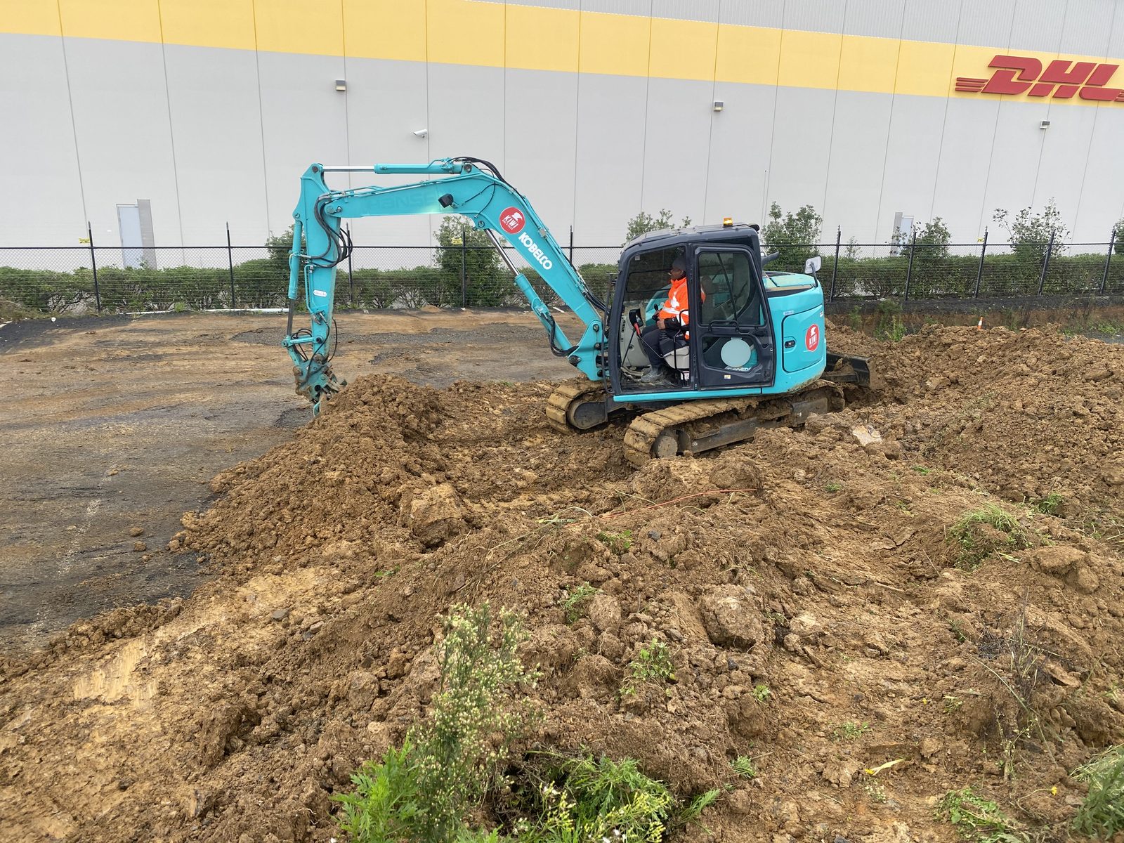 Excavation and drainage works in progress
